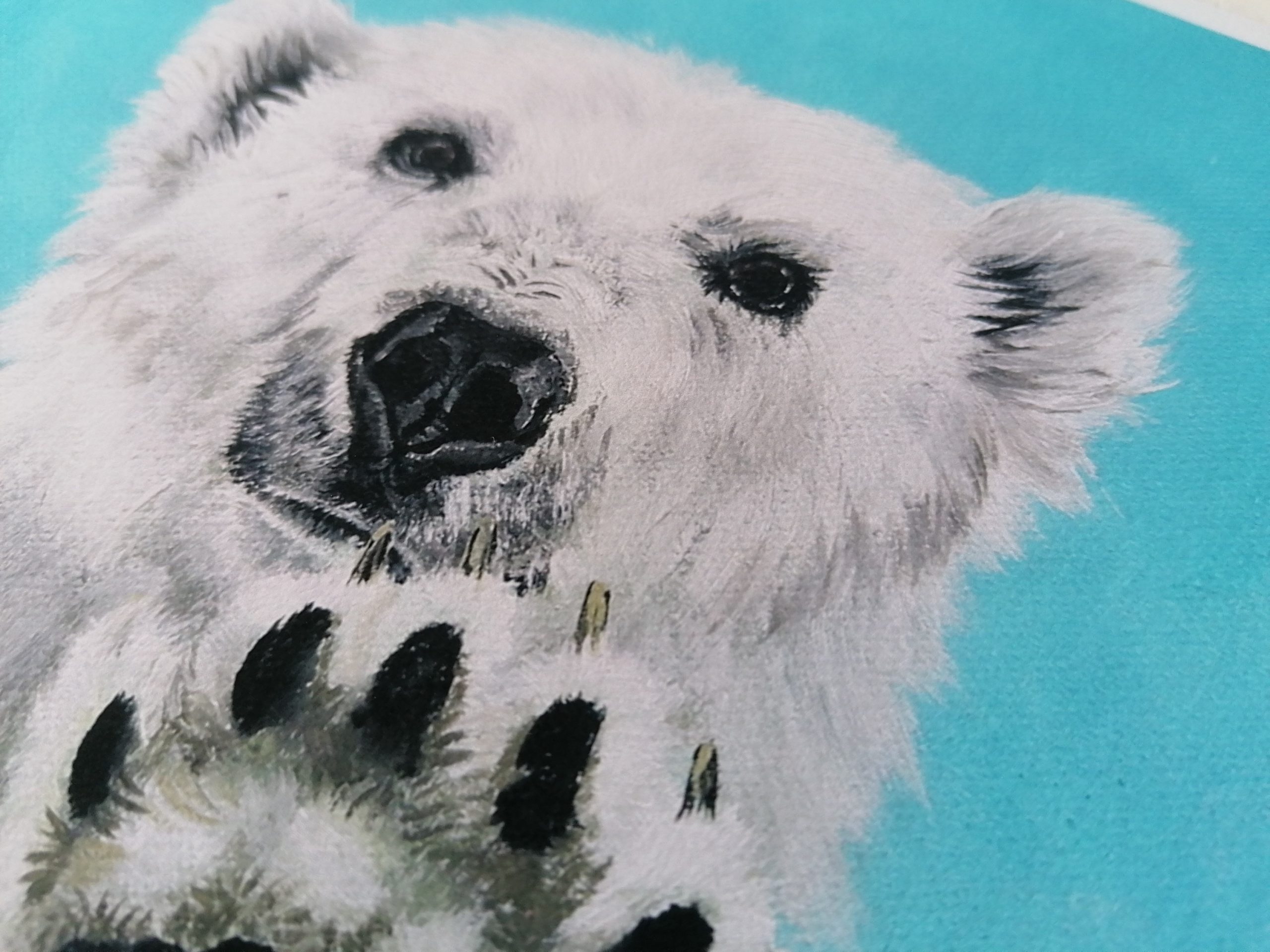Polar Bear hand finished Giclee print - Image 4