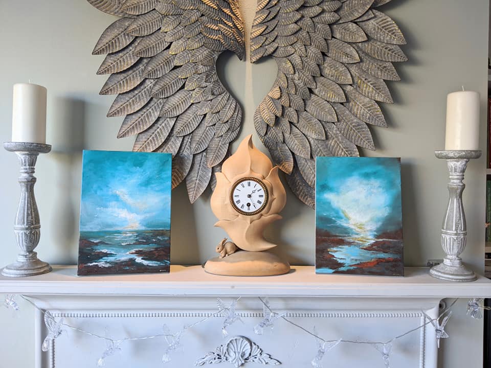 Turquoise Skies original acrylic painting - Image 2