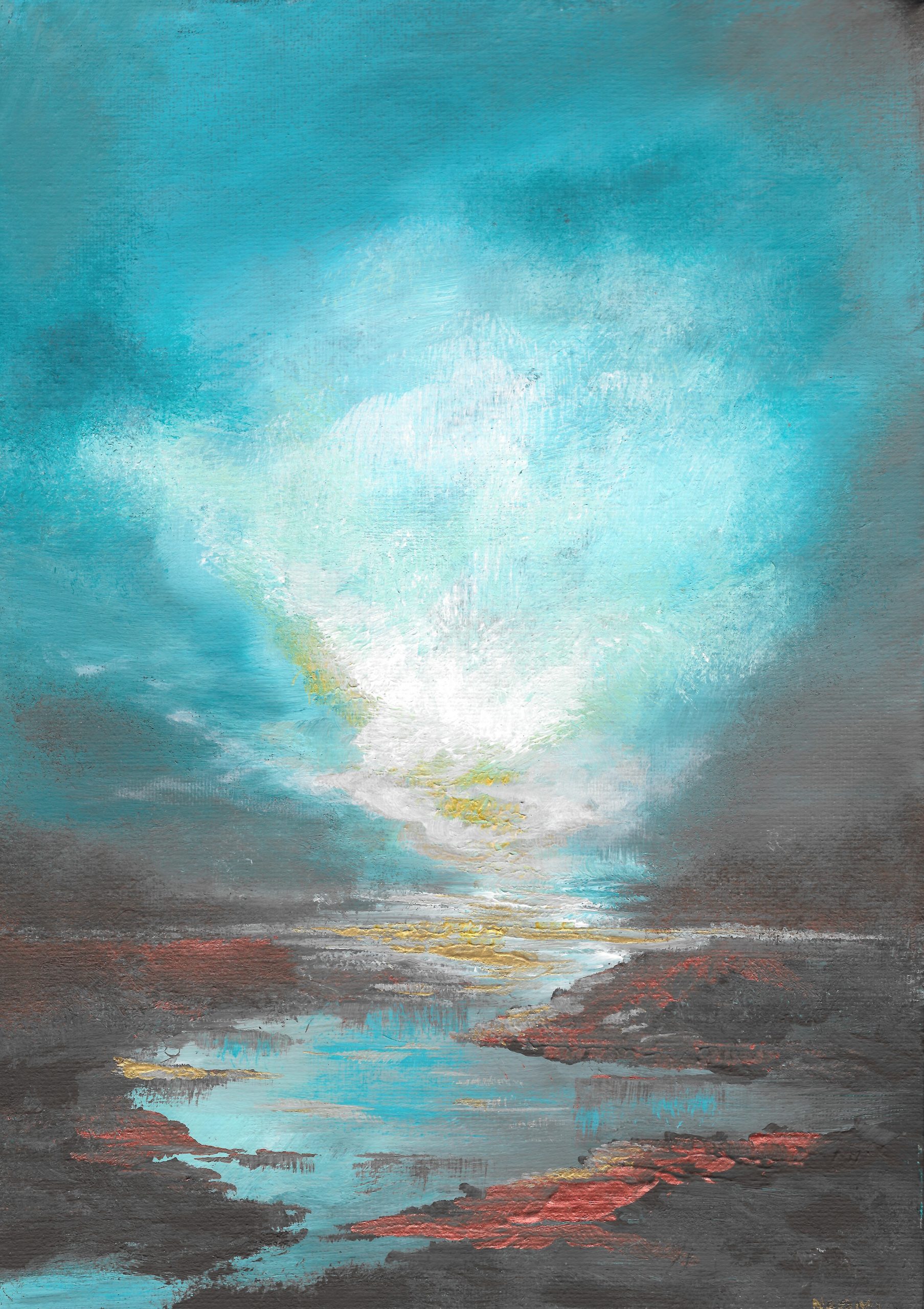 Turquoise Skies original acrylic painting