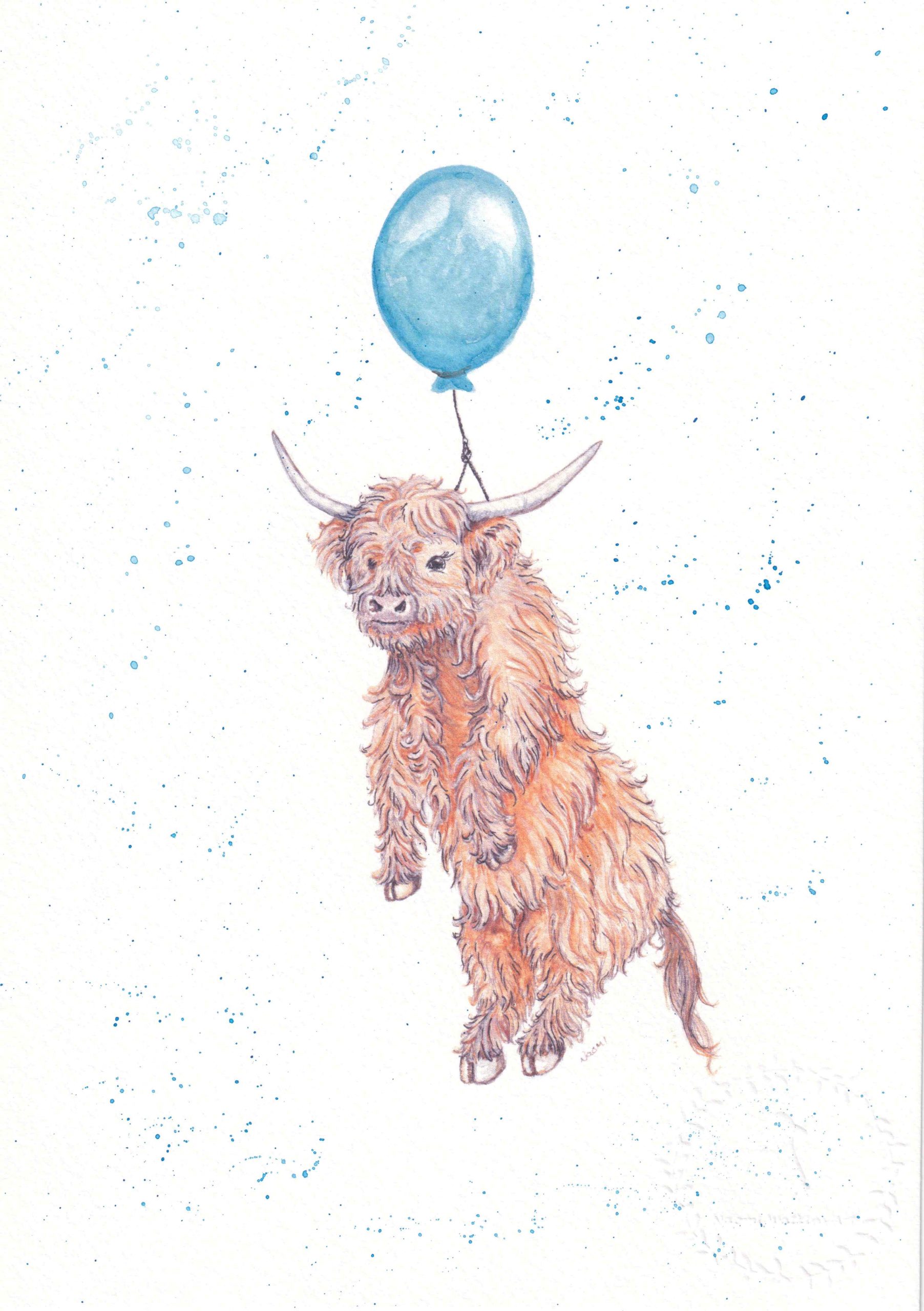 Highland cow with Balloon - Image 6