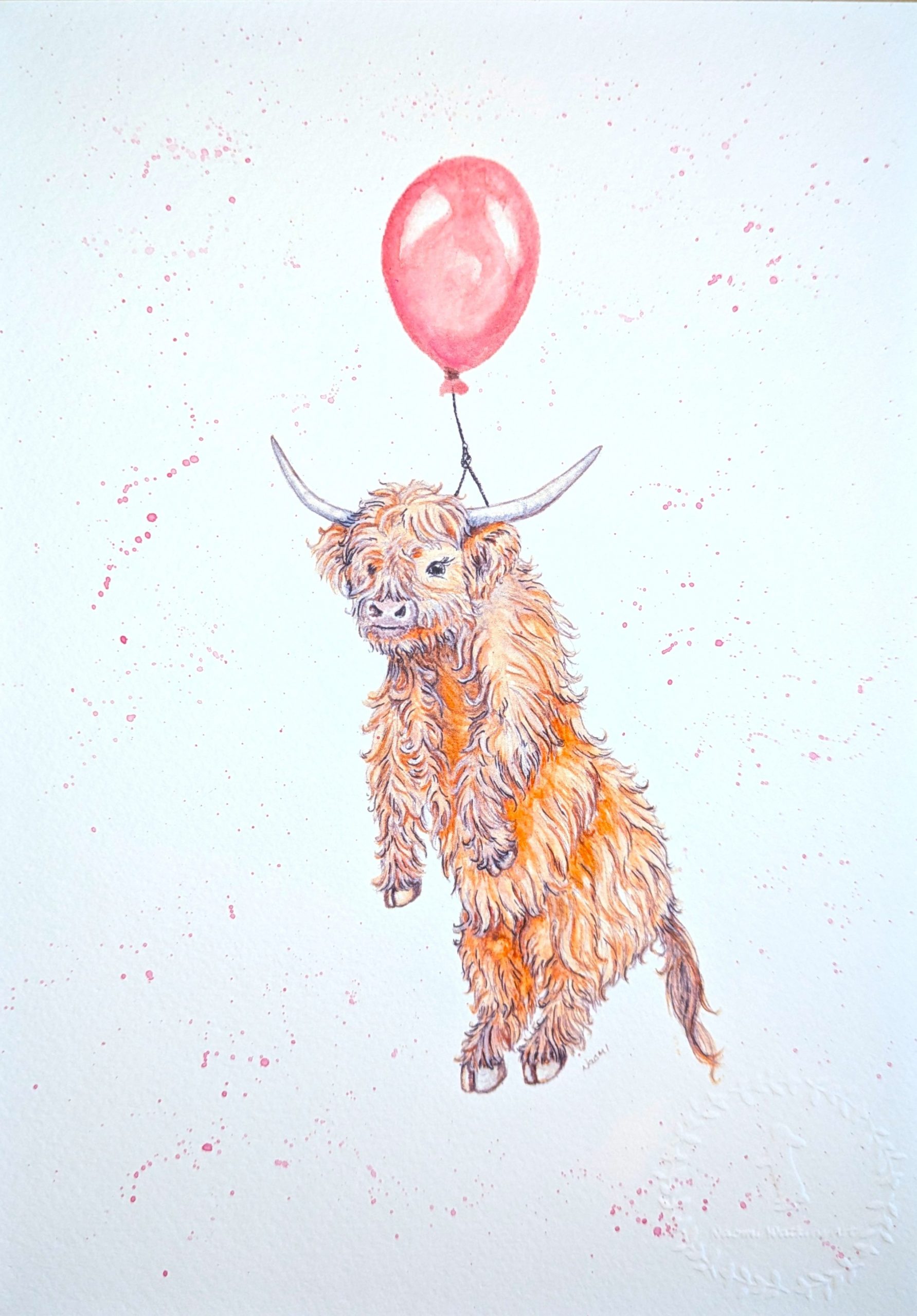 Highland cow with Balloon - Image 4