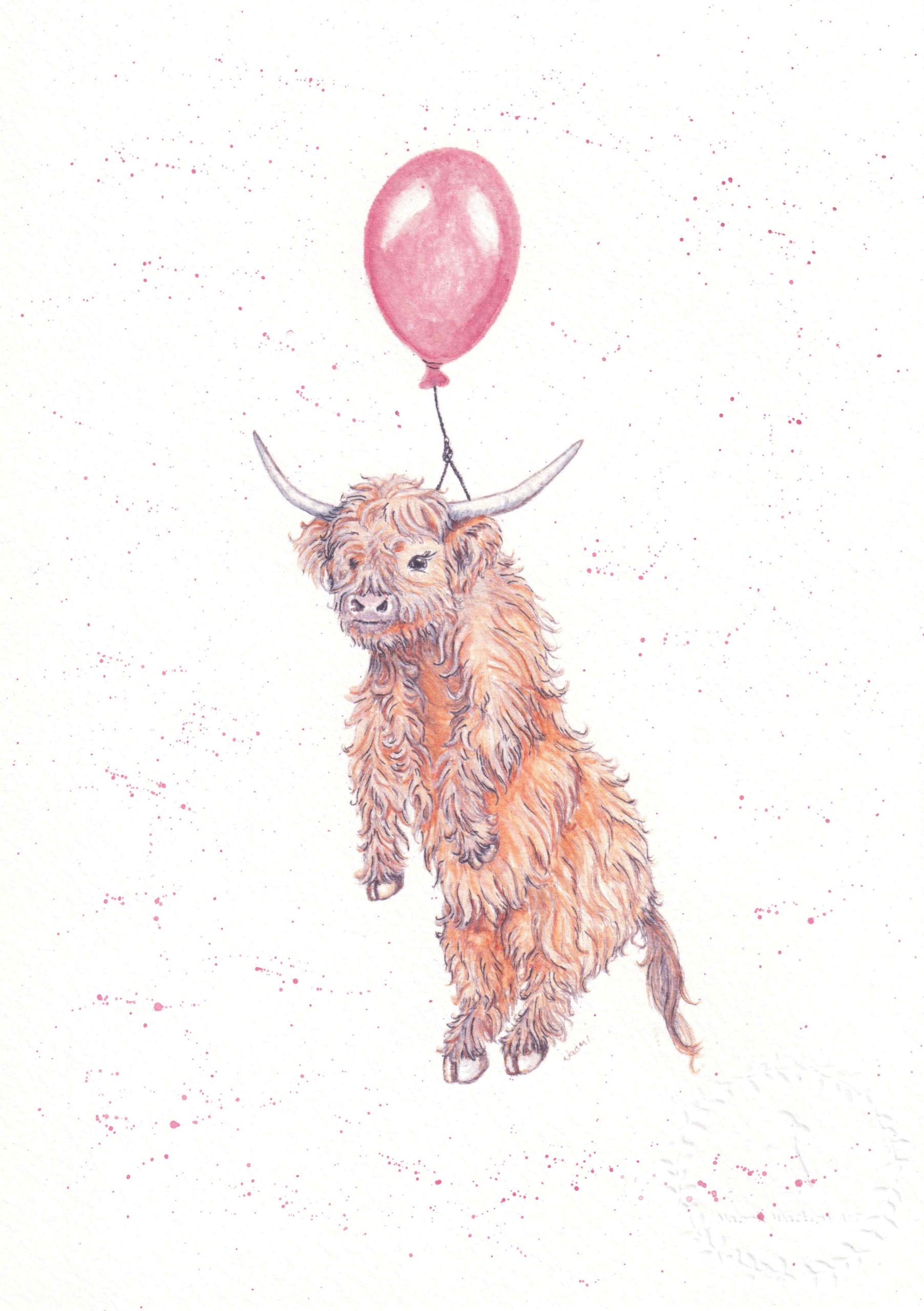 Highland cow with Balloon - Image 8