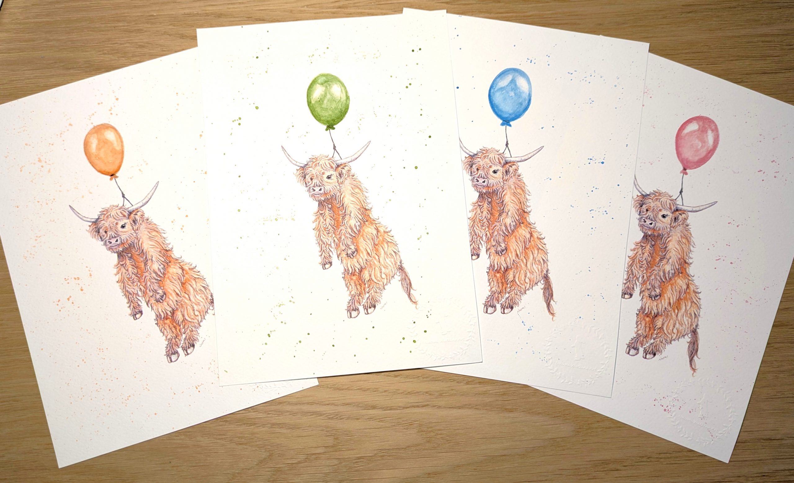 Highland cow with Balloon - Image 2