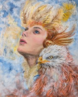 Woman and Red kite